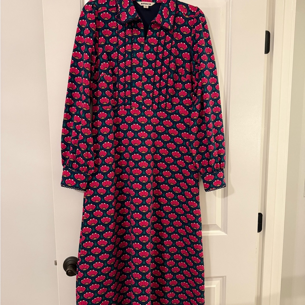 Boden Navy Ponte Zip Dress